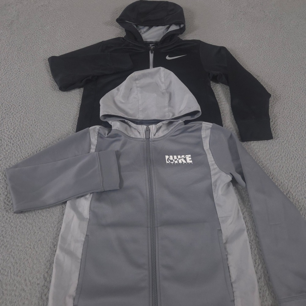 LOT OF 2 Nike Hoodie Boys Medium Multi Thermafit Sportswear Track Jacket Fleece